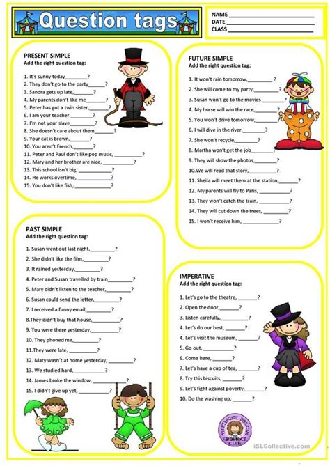 Question Tags English Esl Worksheets For Distance Learning And