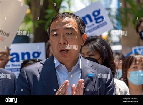 New York Ny May 25 Mayoral Candidate Andrew Yang Speaks At Press