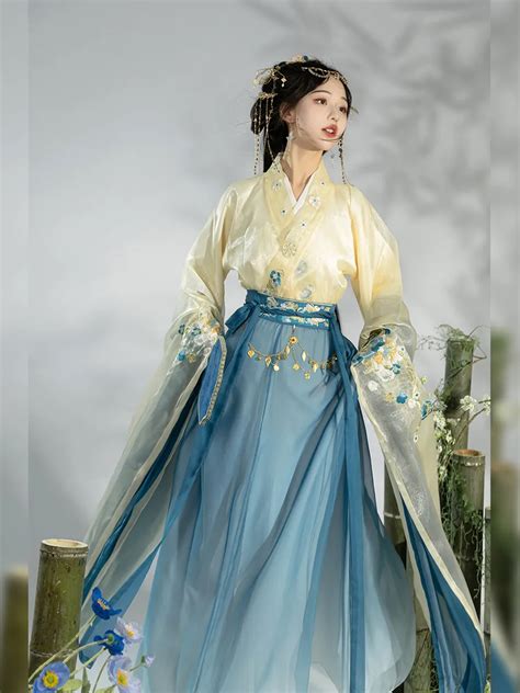 Chinese Traditional Han Clothing Embroidery Hanfu Set - Fashion Hanfu