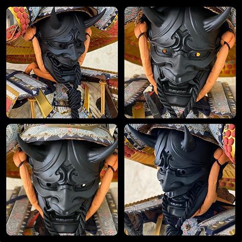 Buy Samurai Oni Mask Japanese Cosplay Latex Mask Anime Demon Kabuki Samurai Hannya Oni Face