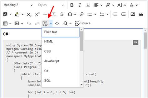 Using CKEditor 5 With Code Block And Highlight Js In ASP NET Web