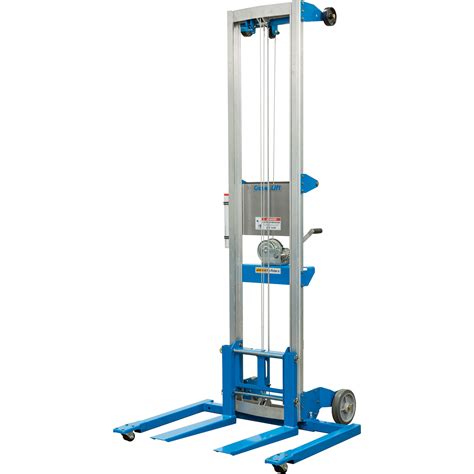 genie manual material lift  straddle base ft lift  lb