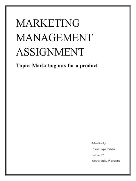 Marketing Management Assignment Pdf Pricing Advertising