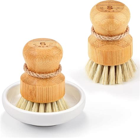 Amazon Subekyu Bamboo Dish Scrub Brushes Kitchen Wooden Cleaning