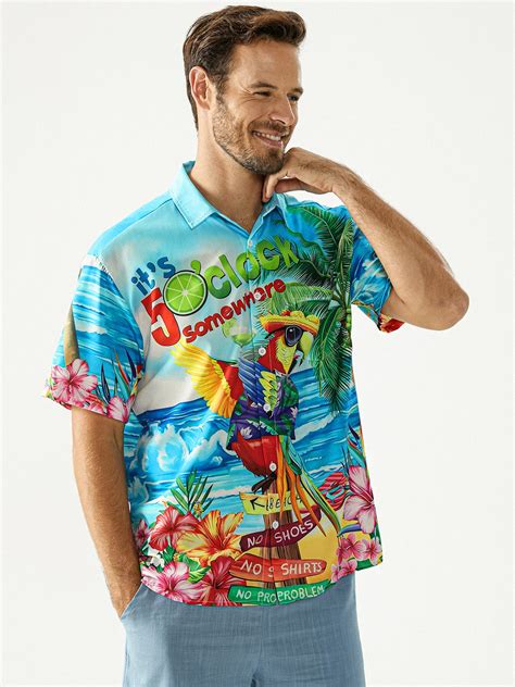 Margaritaville Themed Party Shirts It S 5 O Clock Somewhere Parrot