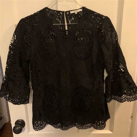 Ro De Tops Ro De Lace Peplum Top Black Poshmark