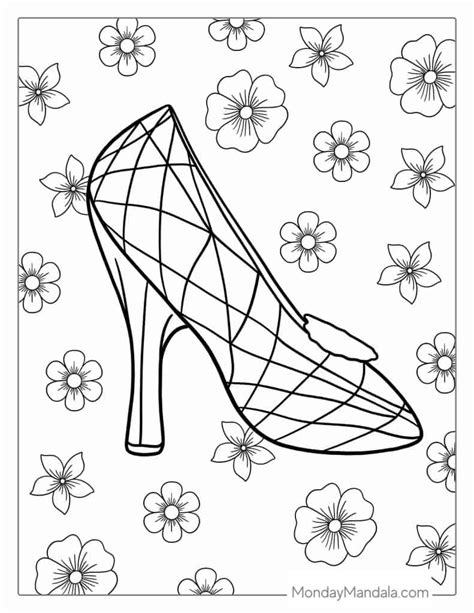 Cinderella Glass Slipper Coloring Page Sketch Coloring Page, 55% OFF