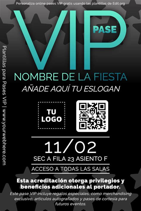 Diseña un Pase VIP con plantillas online