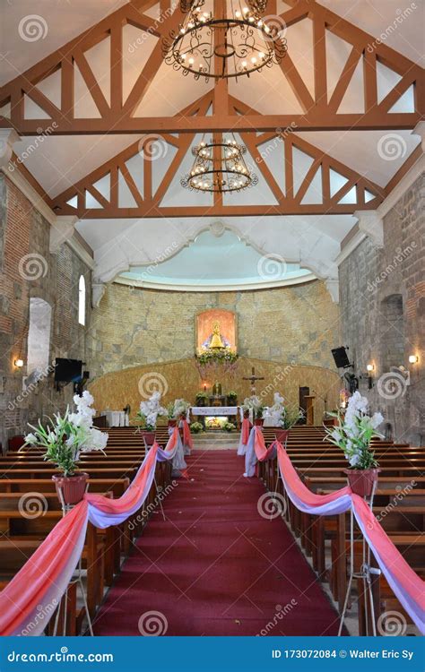 Bosoboso Church Interior With Bench Seat In Antipolo City Philippines Editorial Stock Image