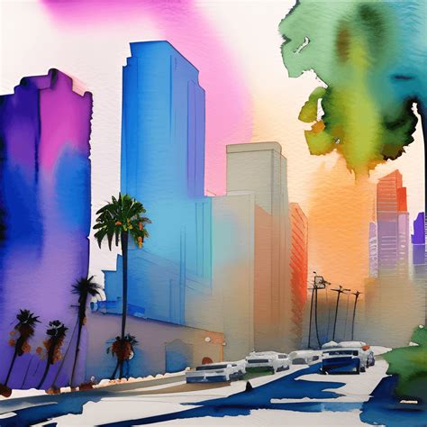 Los Angeles Watercolor Graphic Creative Fabrica