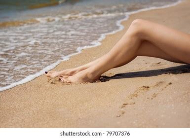 Womens Sexy Legs On Beach Stock Photo Edit Now Shutterstock