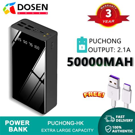 DOSEN 10000mah 80000mah Power Bank 50000mah Original 2 1A 4USB 3 Output