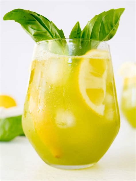 Easy Sparkling Lemonade With Basil Mocktail Plant Based Folk