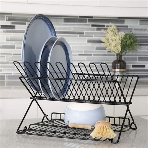 PSA LABORATORY FURNITURE LLC Folding Dish Drying Rack Space-Saving Dish ...