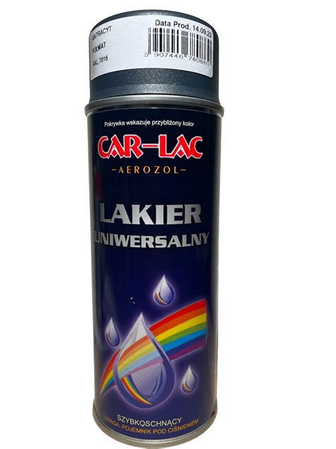 CAR LAK RAL 7016 PÓŁMAT ANTRACYT ALKID FARBA LAKIER SPRAY 400ML za 12