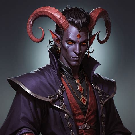 Male Warlock Tiefling Dark Fantasy 2d