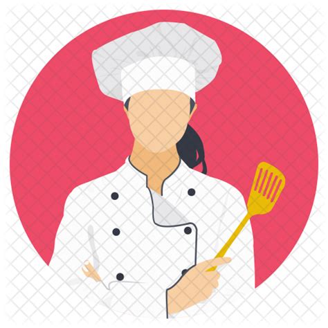 Female Chef Icon Download In Flat Style