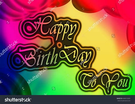 Happy Birthday Greeting Card Background Red 스톡 일러스트 484910305