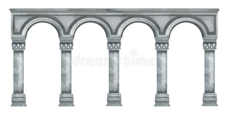 Vector Marble Column Illustration Roman Stone Arch Ancient Greek