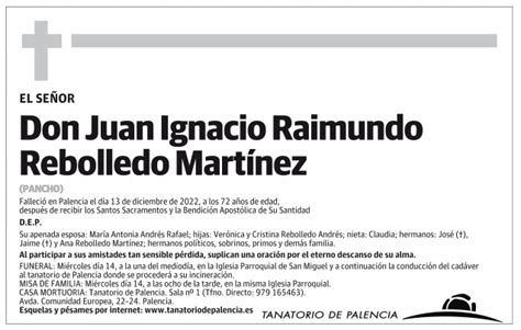 Juan Ignacio Raimundo Rebolledo Martínez Esquela Necrológica El