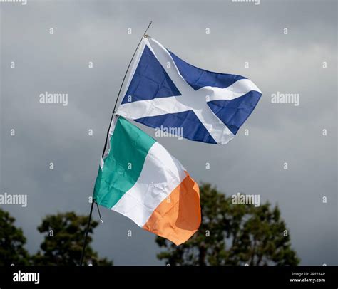 Scottish and Irish flags Stock Photo - Alamy