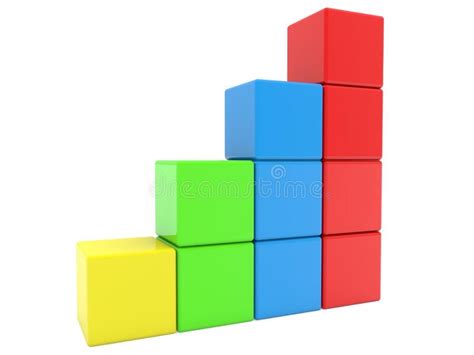 Blocs Colorés De Jouets Sous Forme D étapes Avec Le Jeu D écriture