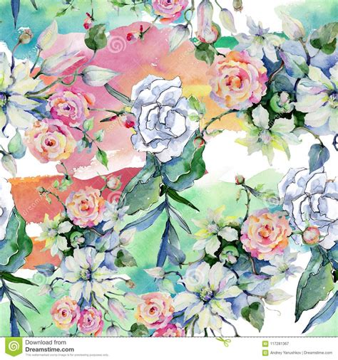 Tender Bouquet Flowers Seamless Background Pattern Fabric Wallpaper