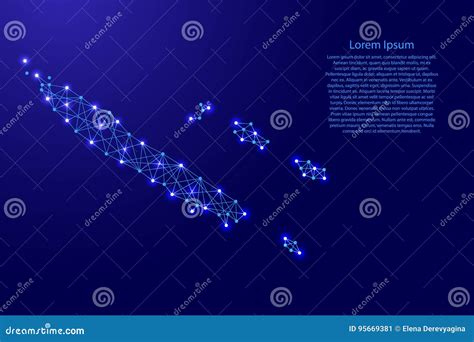 Blue Dot New Caledonia Islands Map Vector Illustration CartoonDealer