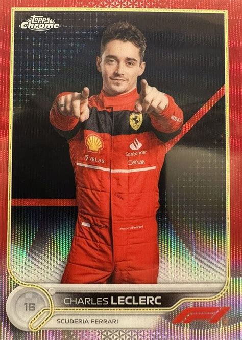 Charles Leclerc 2022 Topps Chrome Formula 1 25 Red Wave Refractor 5