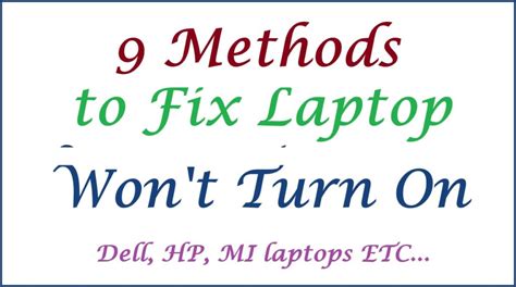 Laptop Won T Turn On Methods To Fix Dell Hp Mi Lenovo Laptop