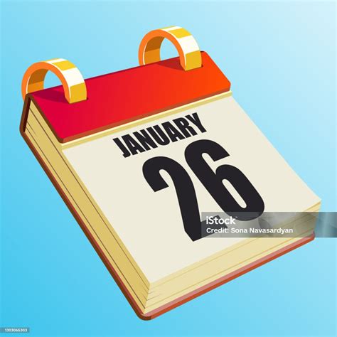 January 26 Stock Illustration - Download Image Now - Business, Calendar ...