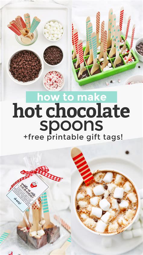 Hot Chocolate Spoons (+Free Printable Gift Tags!) • One Lovely Life