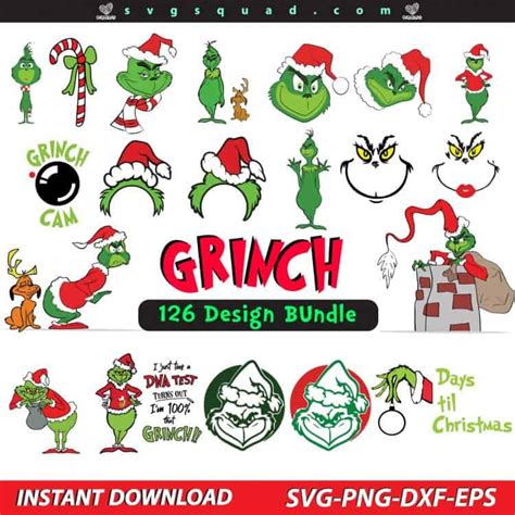 Mega Grinch Svg Bundle The Grinch Cut Files Grinch Png Bundle