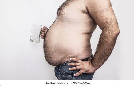 Naked Body Torso Fat Hairy Belly Stock Photo 252524056 Shutterstock