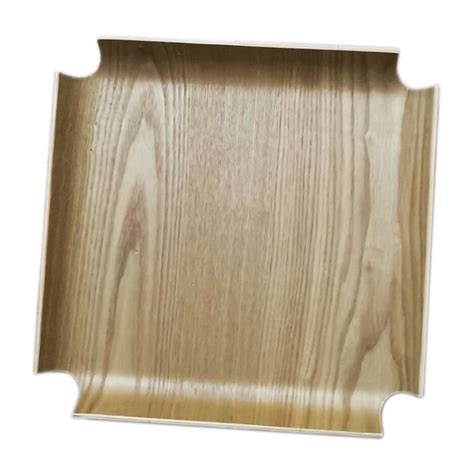 Oak Wood Square Serving Tray For Restaurant Fast Food Canteen Coffee