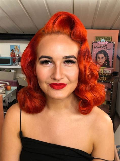 Vintage 1950s Pin Curl Set On Orange Hair By Betty S Beauty Parlour