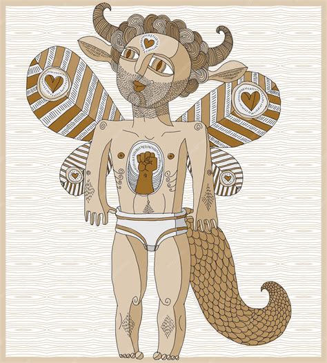 Premium Vector | Vector hand drawn graphic lined illustration of weird