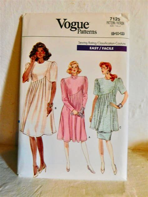 Vogue S Maternity Dress Pattern Flowing Etsy