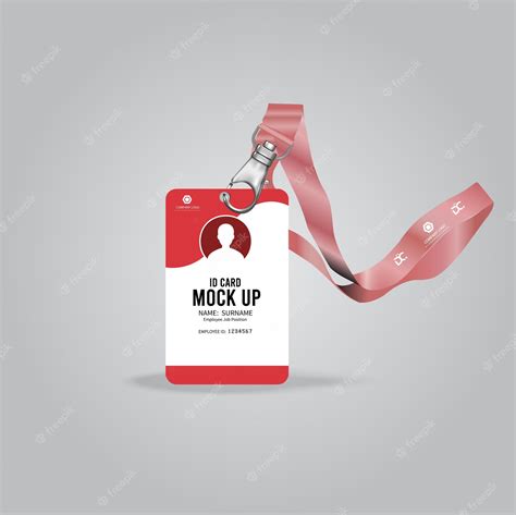 Premium Vector Vertical Id Cards Holder Mockup With Vector Design