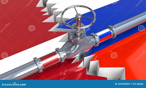 Gas Pipeline Flags Of Azerbaijan And Russia Royalty Free Illustration