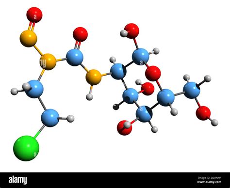 3D image of Chlorozotocin skeletal formula - molecular chemical ...