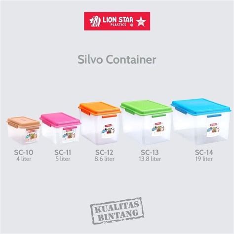 Tempat Penyimpanan Box Serbaguna Silvo Container 5 8 6 13 8 Liter