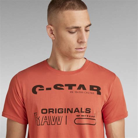 Originals T Shirt Red G Star Raw Us