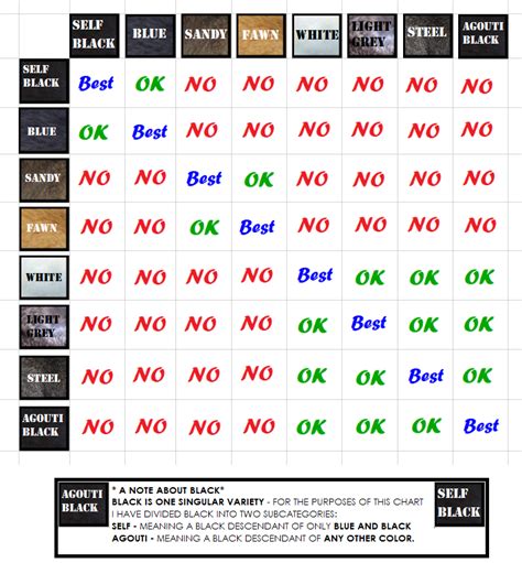 Flemish Giant Color Chart Printable Templates Free