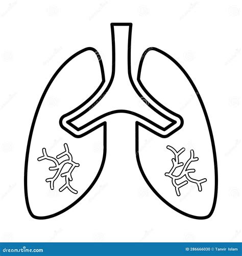 Lungs Icon In Outline Style Stock Vector Illustration Of Pulmonology