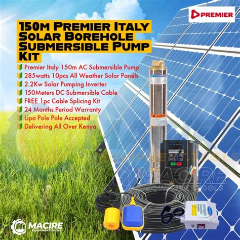 M Premier Italy Solar Borehole Submersible Pump Kit Macire