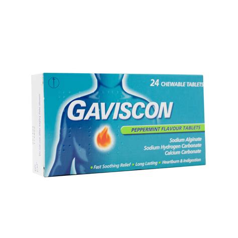 Gaviscon Peppermint Chewable Tablets 24 Ct M C Drugstore