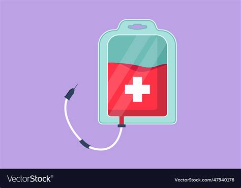 Graphic flat design drawing blood bag logo label Vector Image