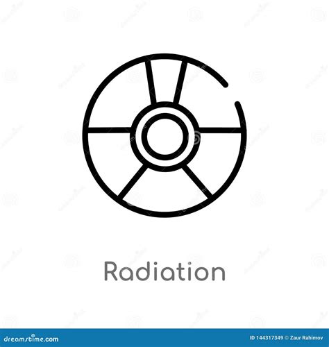 Icono Del Vector De La Radiaci N Del Esquema L Nea Simple Negra Aislada