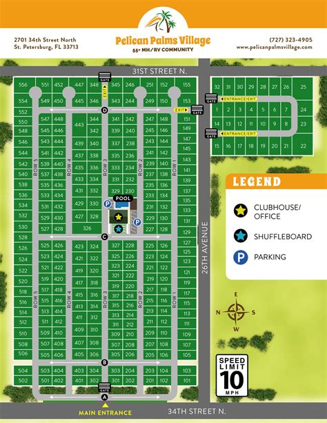 Park Map At Pelican Palms Village St. Petersburg Florida